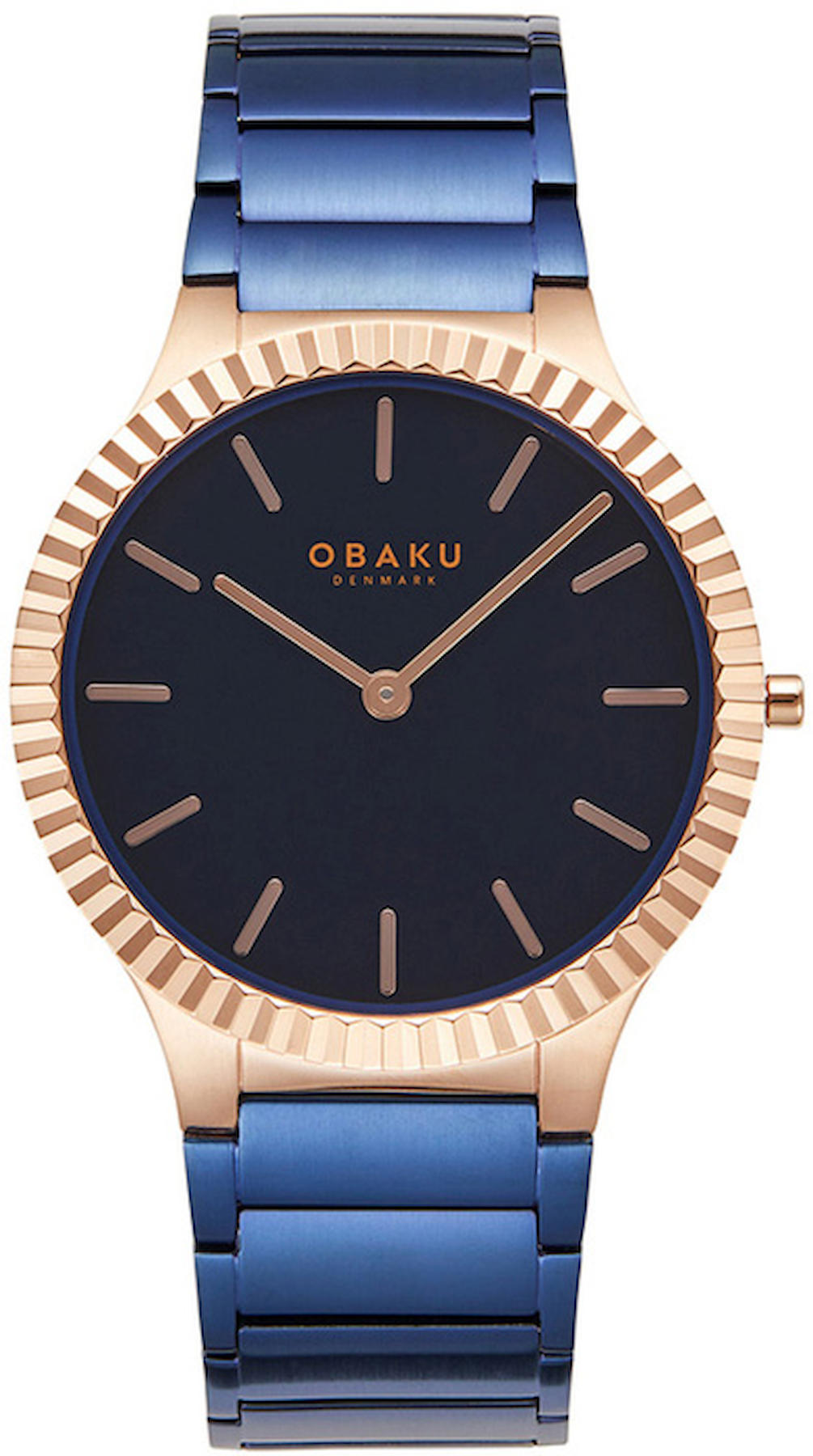 Obaku Denmark V292GXVLSL 40 mm Lacivert Çelik Kordon Analog Kol Saati