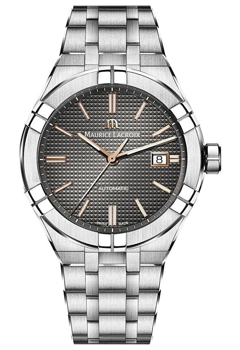 Maurice Lacroix ML-AI6008SS002331-1 Takvimli 44 mm Çelik Kordon Analog Erkek Kol Saati