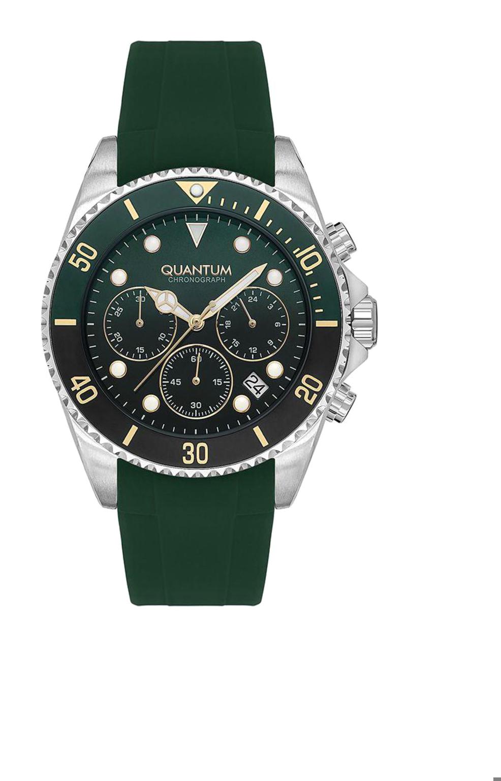 Quantum PWG1133.377 Takvimli 45 mm Yeşil Çelik Kordon Analog Erkek Kol Saati