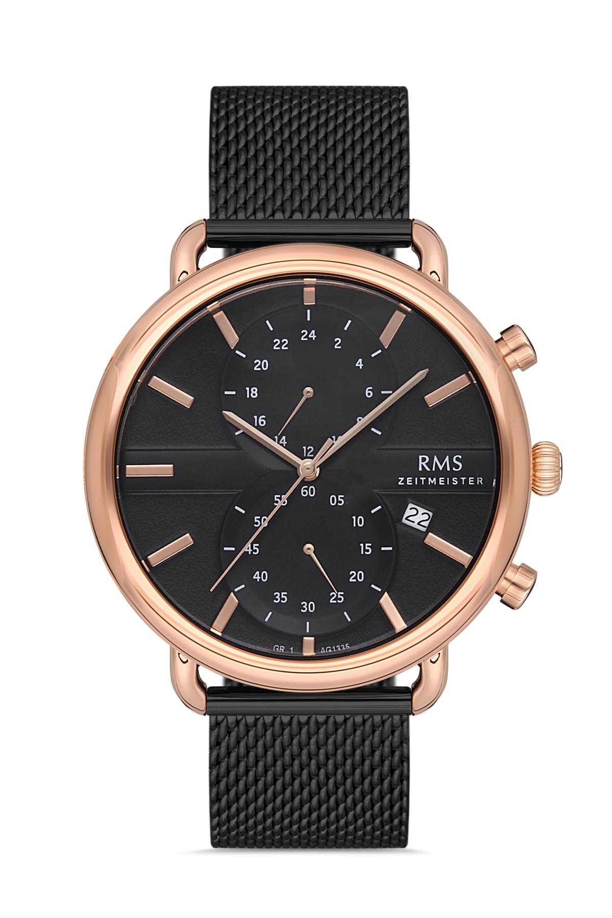 Grand Romanson GR.1.AG1335.04 Takvimli 43 mm Siyah Metal Kordon Analog Erkek Kol Saati