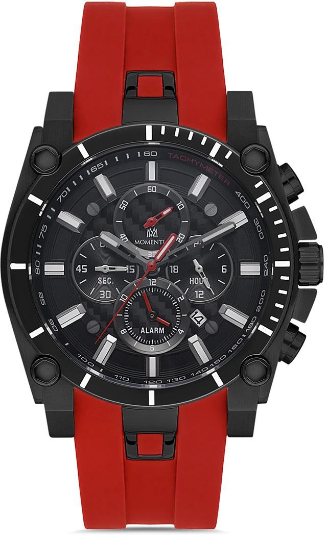 Momentus X900B-04KB Takvimli 44 mm Kırmızı Silikon Kordon Analog Erkek Kol Saati