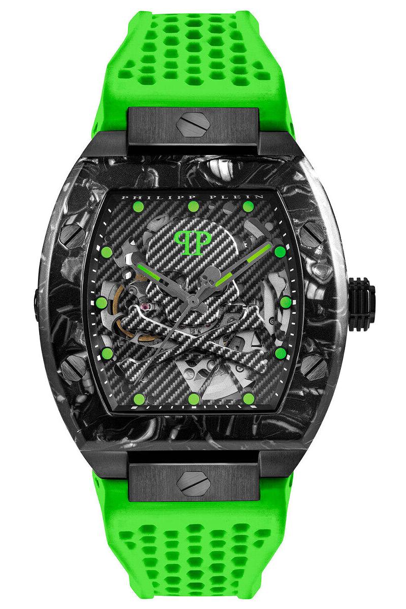 Philipp Plein PWBAA1022 Takvimli 44 mm Yeşil Silikon Kordon Analog Erkek Kol Saati