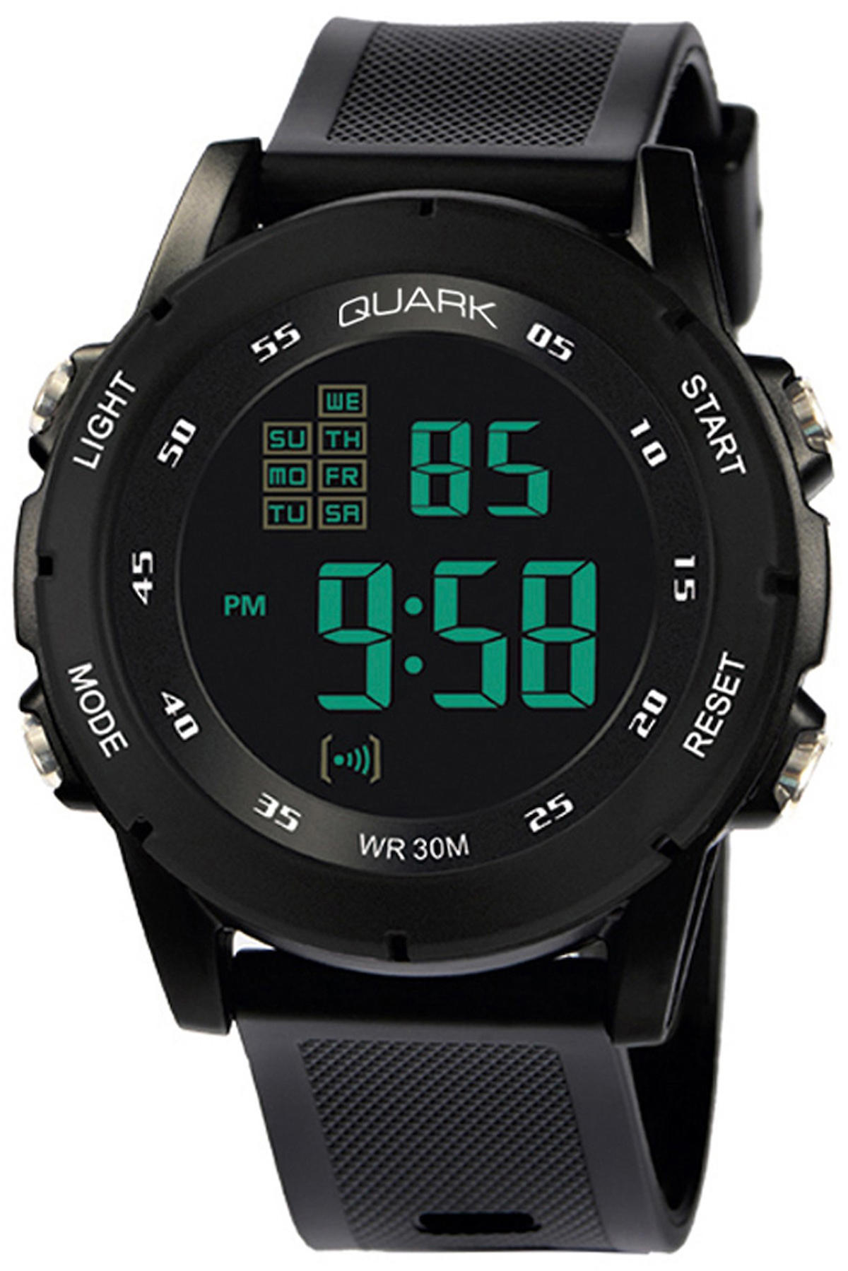 Quark QU-8106GH-1 Takvimli 41 mm Siyah Silikon Kordon Analog Kol Saati