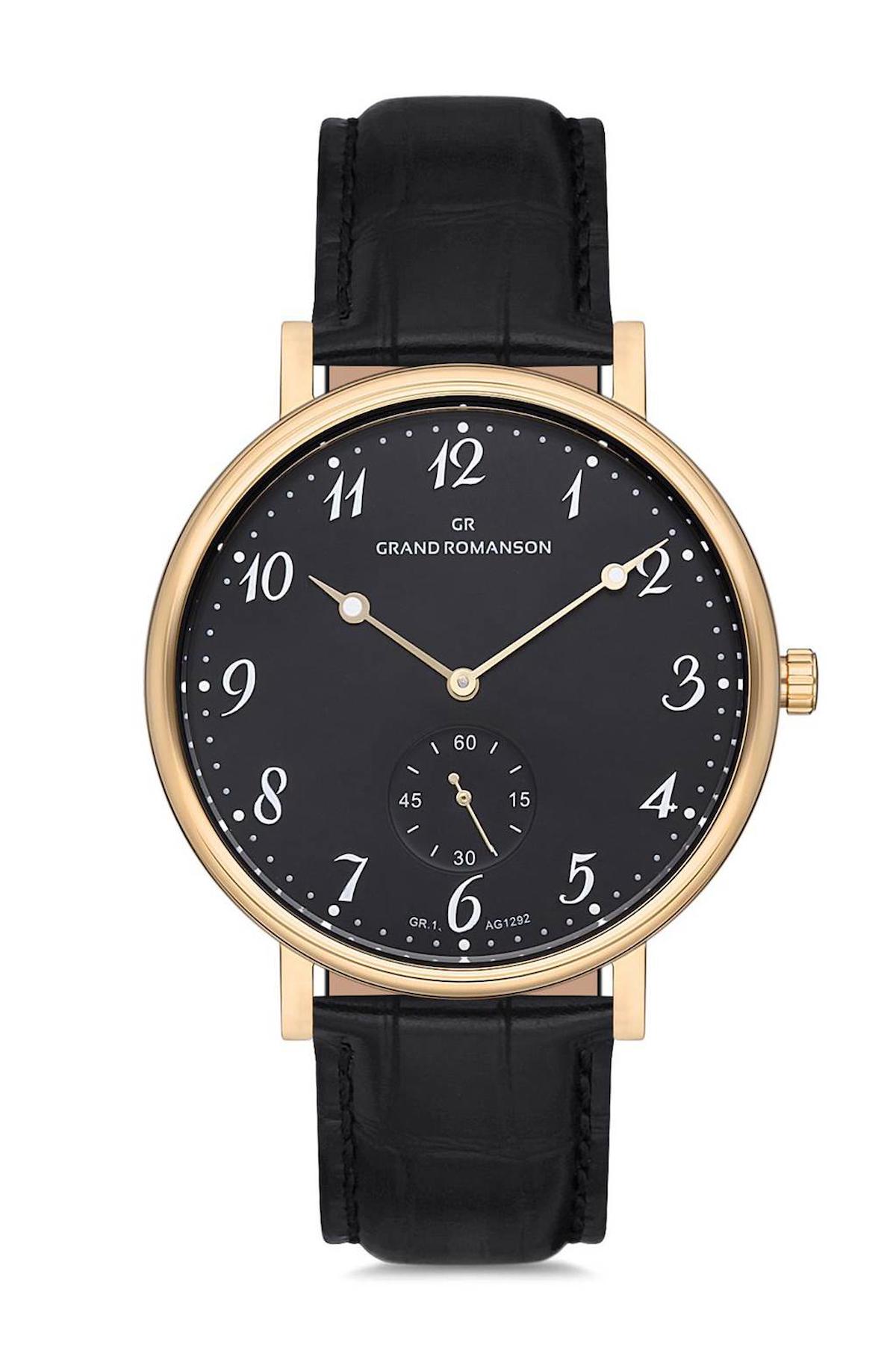 Grand Romanson GR.1.AG1292.06 42 mm Siyah Deri Kordon Analog Erkek Kol Saati
