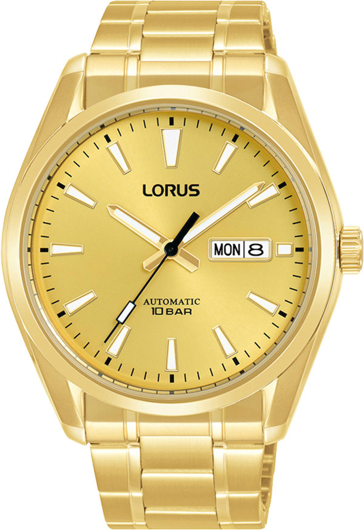 Lorus RL456BX9 Takvimli 43 mm Altın Çelik Kordon Analog Erkek Kol Saati