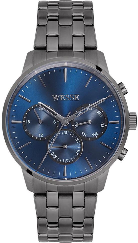 Wesse WWG205601 Pusulalı Takvimli 43 mm Füme Çelik Kordon Analog Erkek Kol Saati