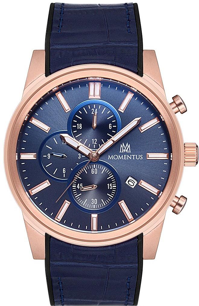 Momentus SC238R-11NR Takvimli 45 mm Lacivert Deri Kordon Analog Kol Saati