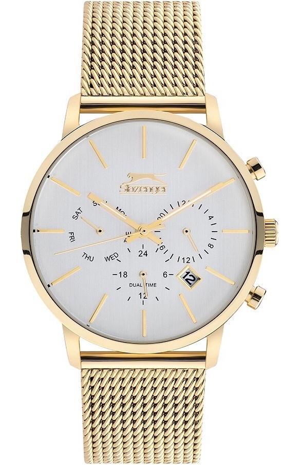 Slazenger SL.09.1865.2.05 Takvimli 43 mm Altın Çelik Kordon Analog Erkek Kol Saati