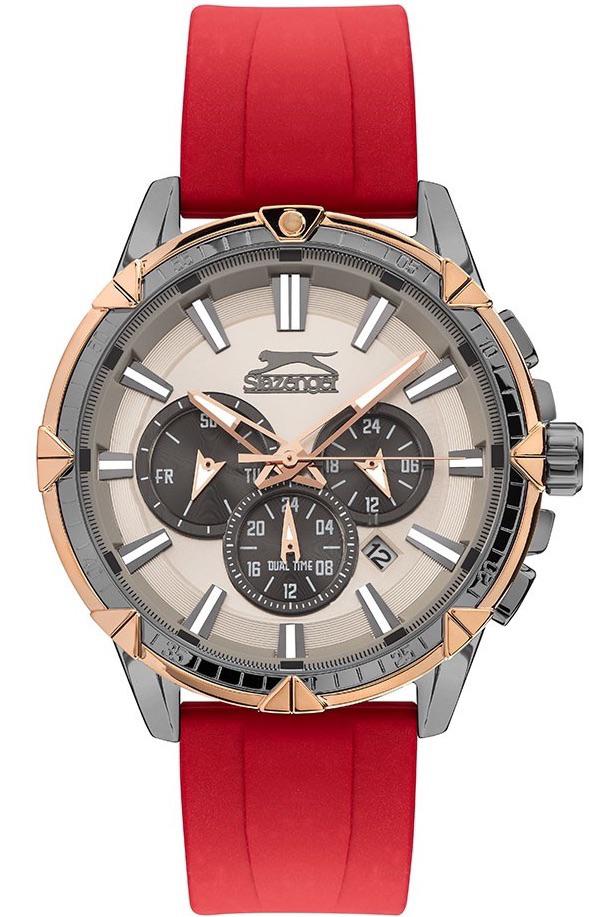 Slazenger SL.09.2090.2.03 Takvimli 41-45 mm Kırmızı Silikon Kordon Analog Erkek Kol Saati