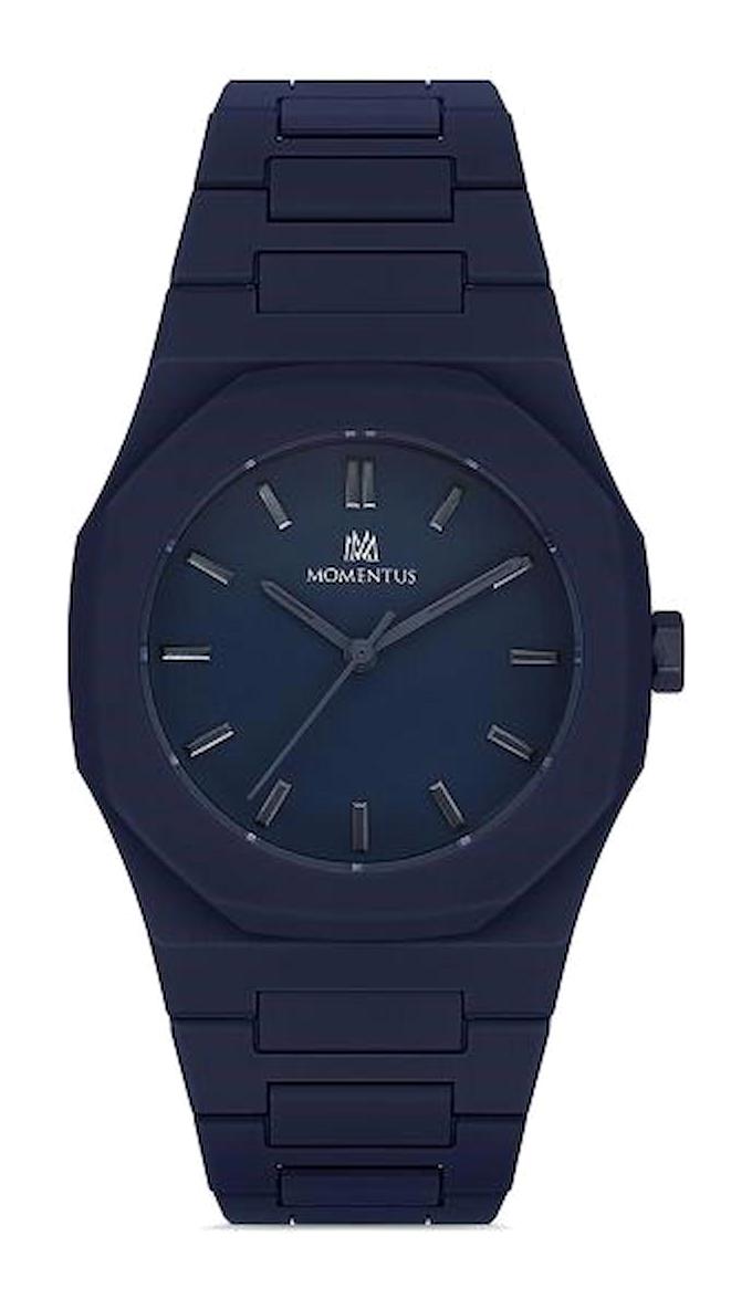Momentus KC357M-11SM Takvimli 41 mm Lacivert Silikon Kordon Analog Erkek Kol Saati