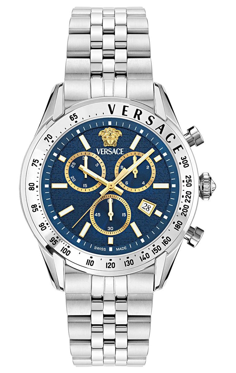 Versace VRSCVE8R00324 Takvimli 44 mm Çelik Kordon Analog Erkek Kol Saati