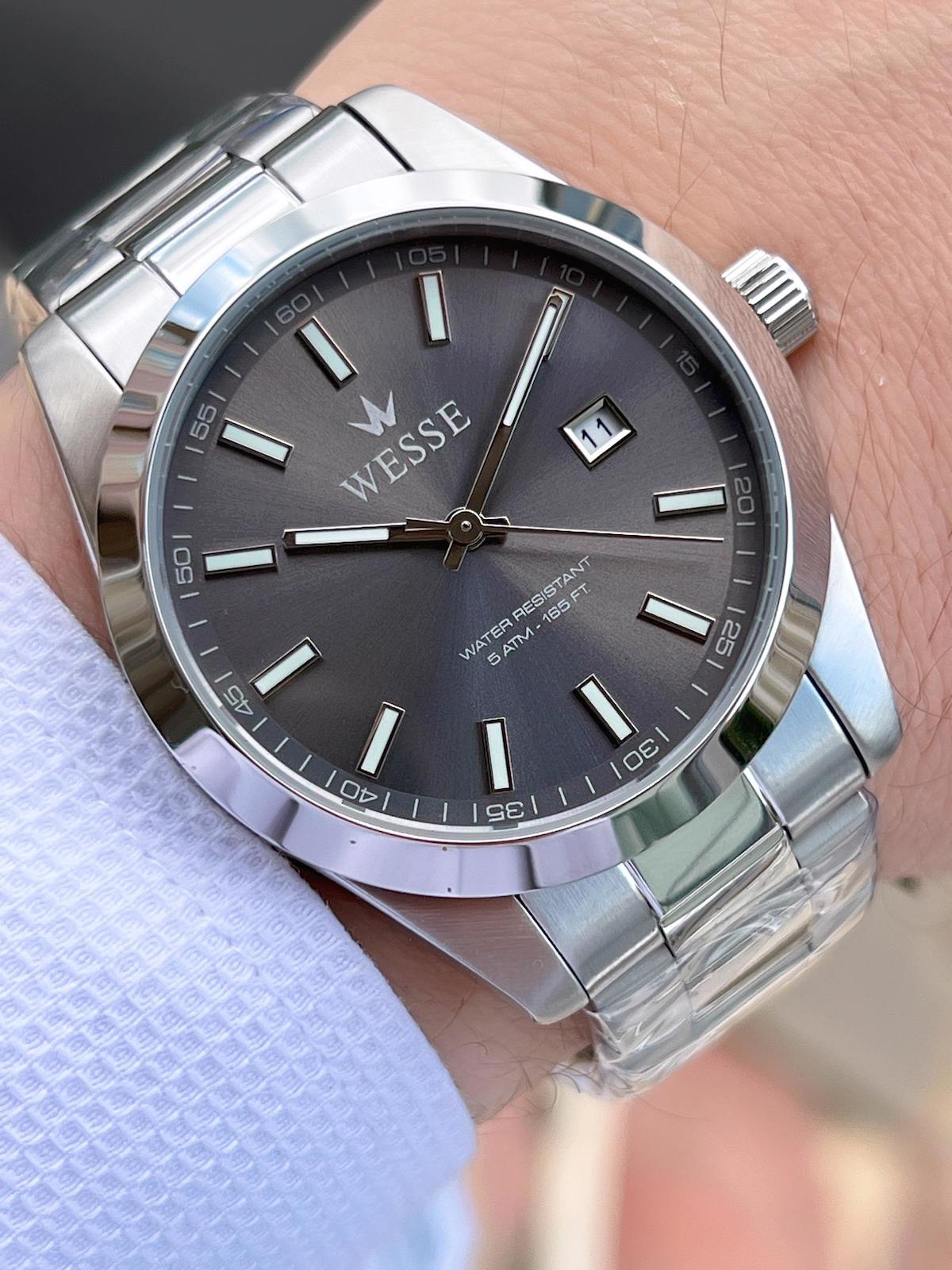 Wesse WWG209201 Takvimli 42 mm Çelik Kordon Analog Erkek Kol Saati