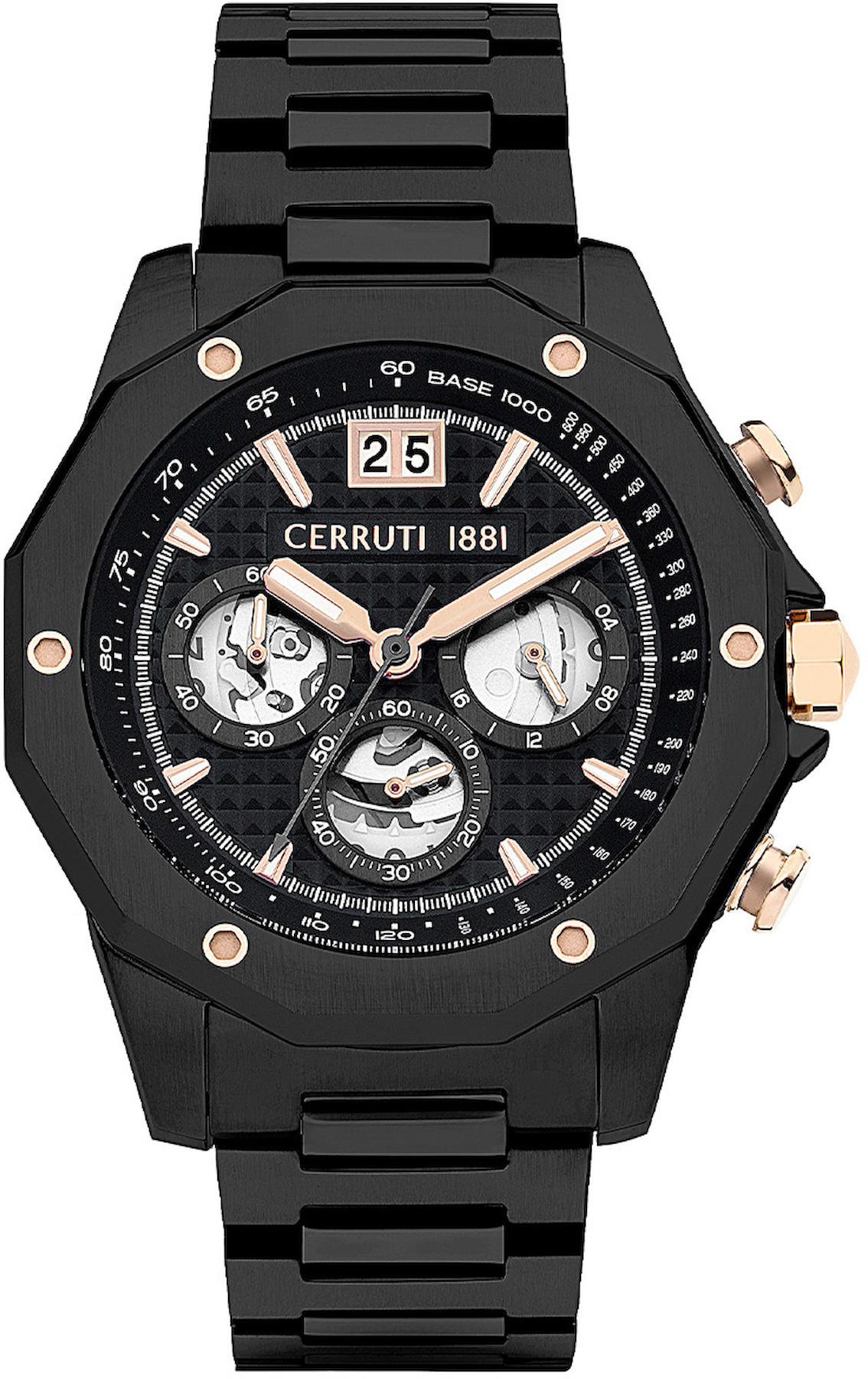 Cerruti 1881 CIWGI2207402 Takvimli 45 mm Siyah Çelik Kordon Analog Erkek Kol Saati