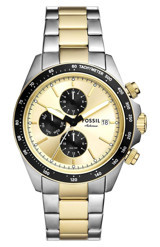 Fossil FBQ2876 Takvimli 42 mm Altın-Çelik Kordon Analog Erkek Kol Saati