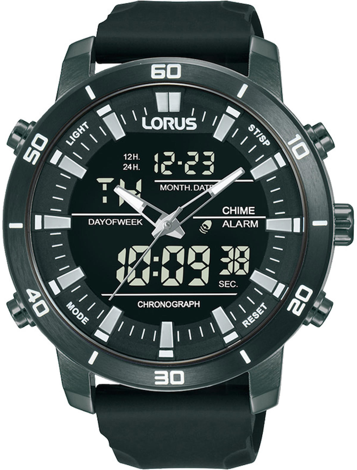 Lorus RW661AX9 Takvimli 46 mm Siyah Çelik Kordon Analog Erkek Kol Saati
