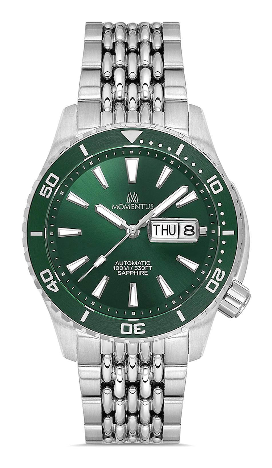 Momentus TM351T-15SS Takvimli 43 mm Çelik Kordon Analog Erkek Kol Saati