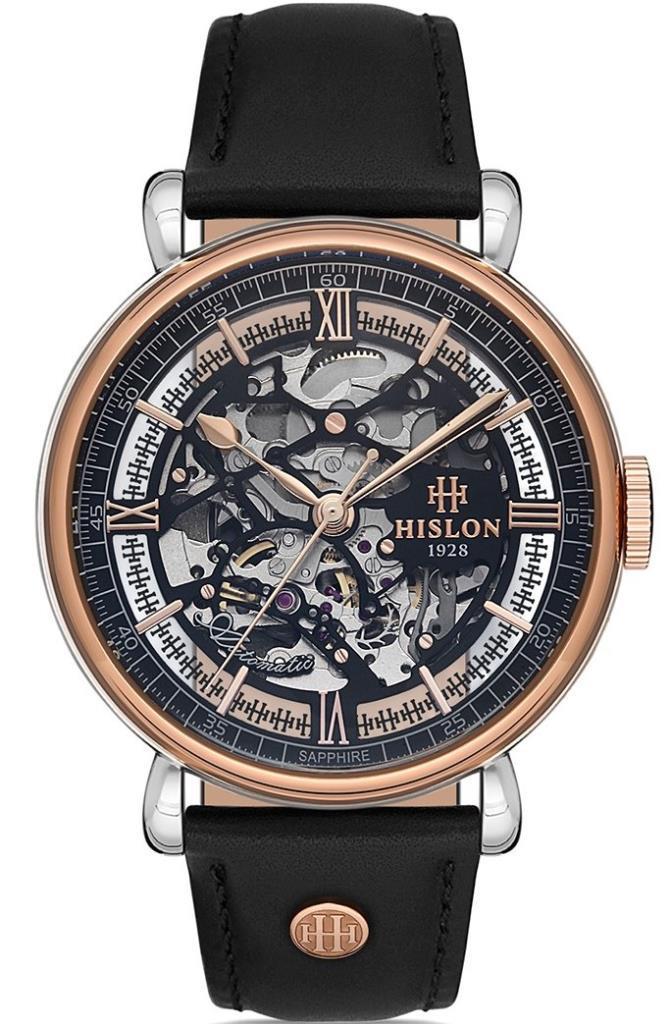 Hislon SD100T-16BR Siyah Deri Kordon Analog Kol Saati