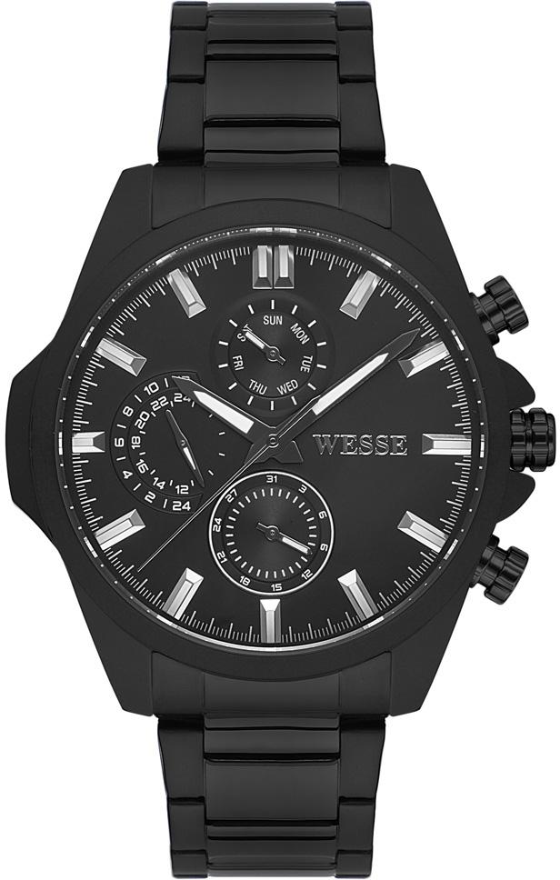 Wesse WWG205806 Pusulalı Takvimli 44 mm Siyah Çelik Kordon Analog Erkek Kol Saati