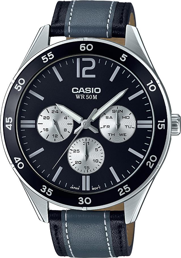 Casio MTP-E310L-1A1 Takvimli Siyah Deri Kordon Analog Kol Saati