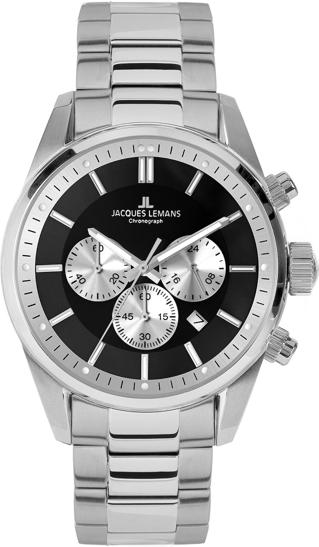 Jacques Lemans 42-6.1E Takvimli 42 mm Çelik Kordon Analog Kol Saati