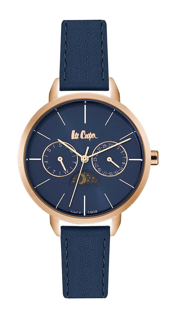 Lee Cooper LC06536.499 Takvimli 38 mm Lacivert Deri Kordon Analog Erkek Kol Saati