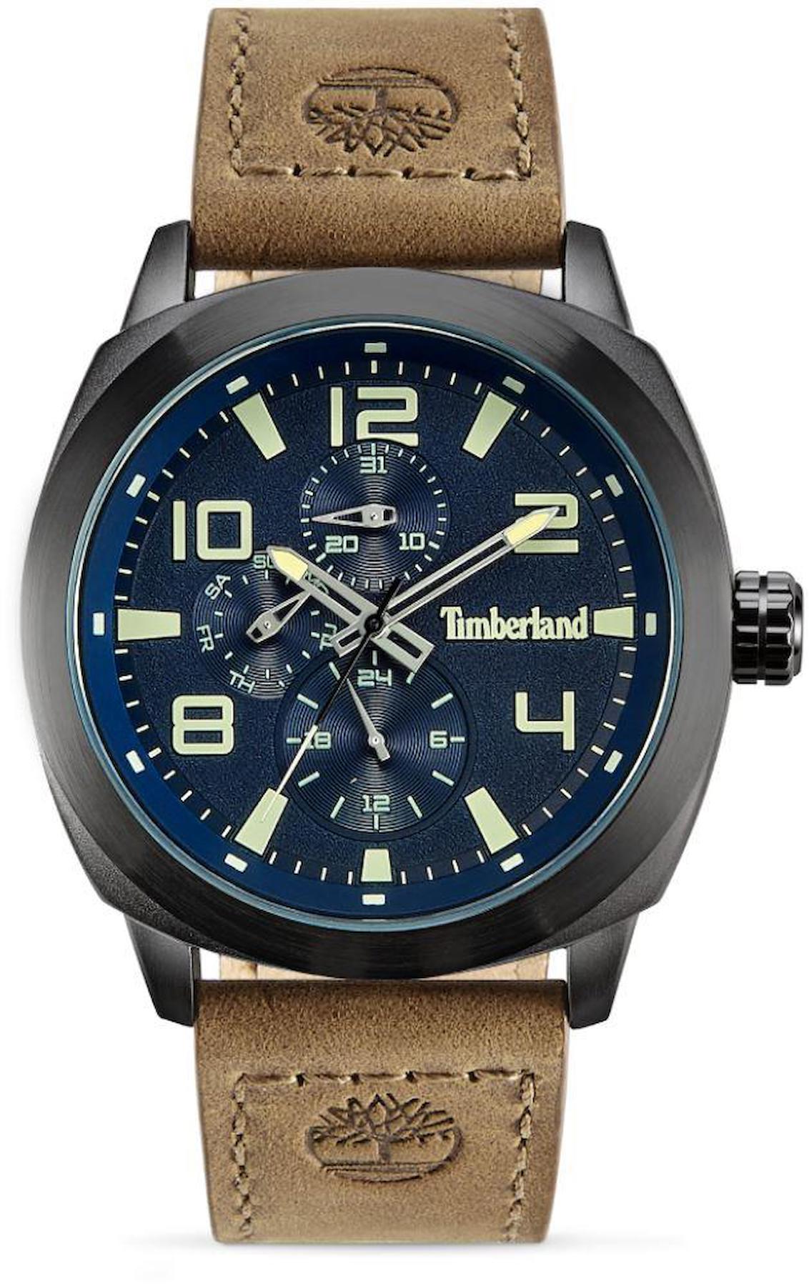Timberland TDWGF9001701 Takvimli 44 mm Kahverengi Deri Kordon Analog Erkek Kol Saati