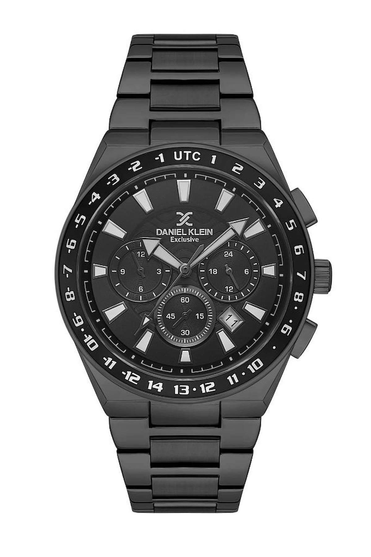 Daniel Klein DKE.1.10588-6 Takvimli Siyah Metal Kordon Analog Erkek Kol Saati