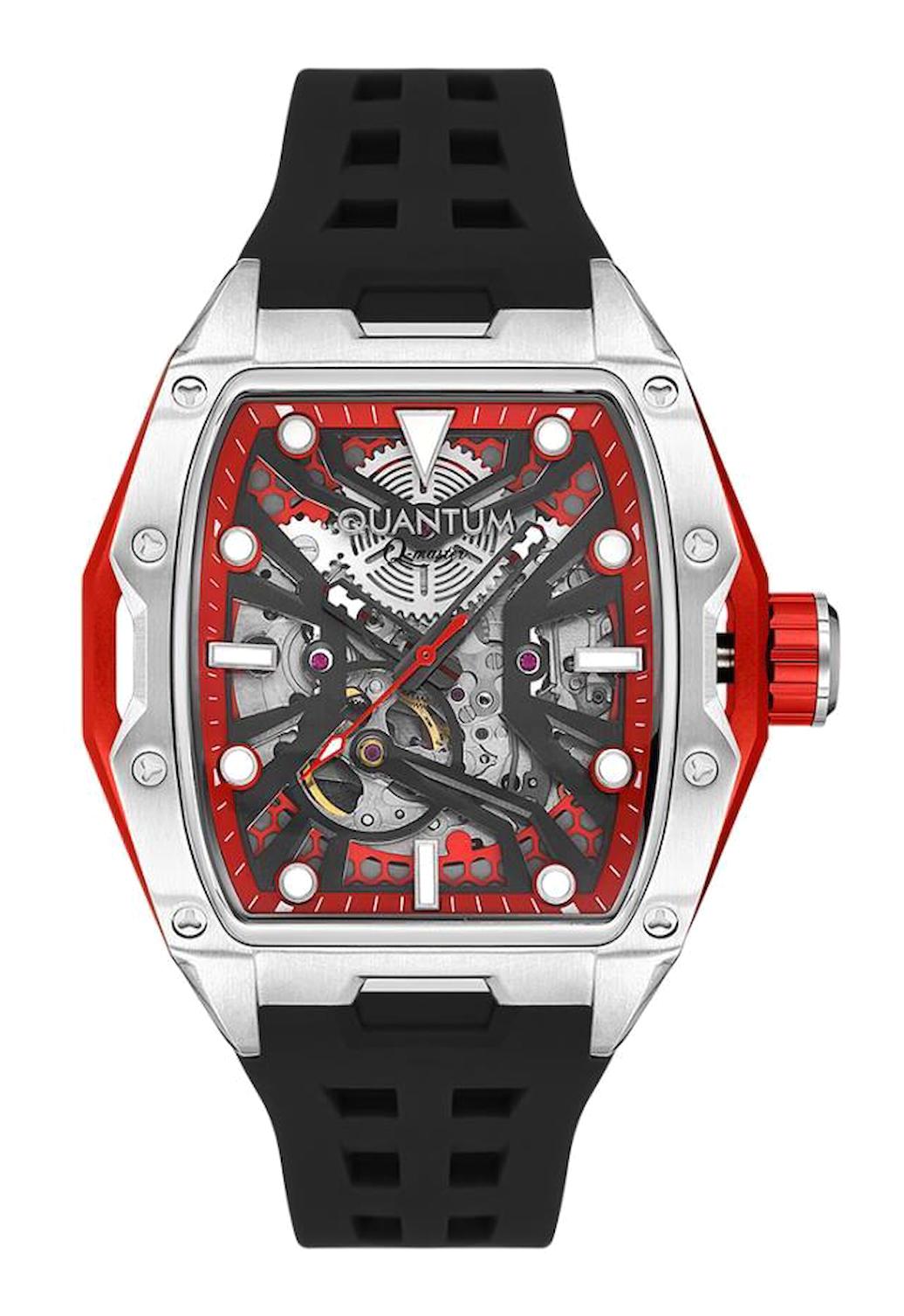 Quantum QMG1103.351 45 mm Siyah Silikon Kordon Analog Erkek Kol Saati