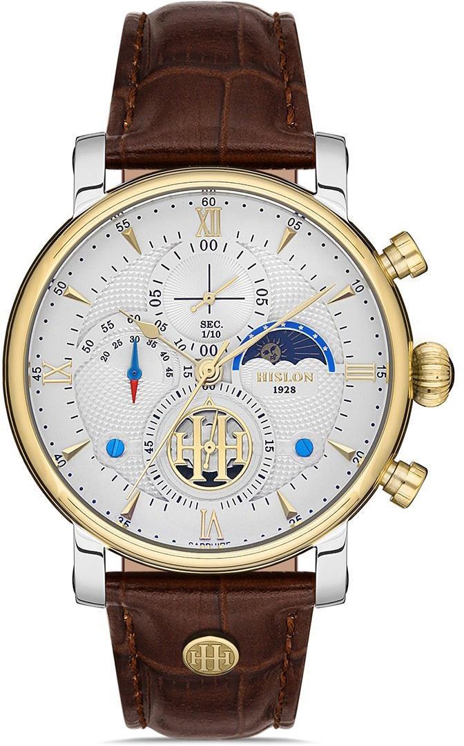 Hislon TM105T-02KG Pusulalı 43 mm Kahverengi Deri Kordon Analog Erkek Kol Saati