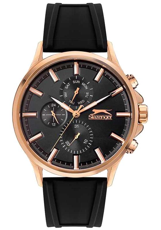 Slazenger SL.09.1805.2.06 Takvimli 41-45 mm Siyah Silikon Kordon Analog Erkek Kol Saati