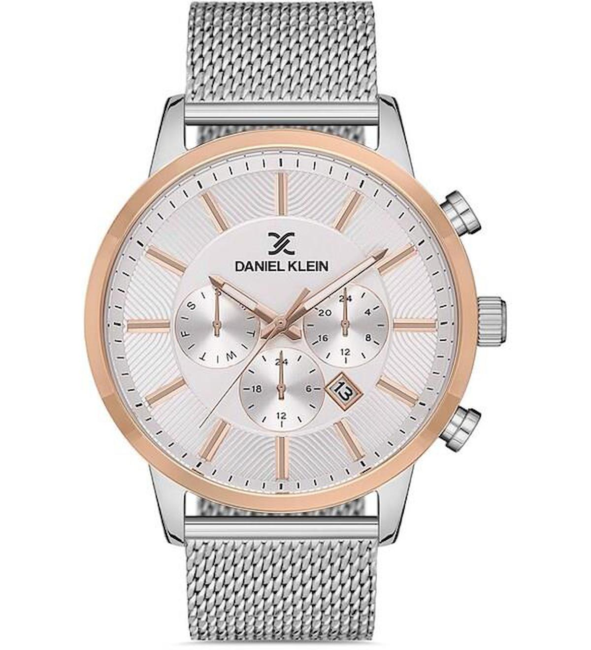 Daniel Klein DK011317V.04 Takvimli 45 mm Çelik Kordon Analog Erkek Kol Saati