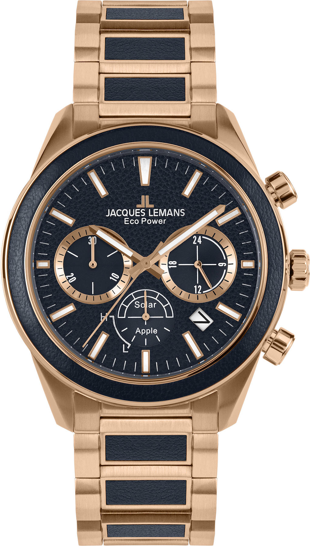 Jacques Lemans 1-2115H Pusulalı Takvimli 44 mm Rose Gold Çelik Kordon Analog Kol Saati