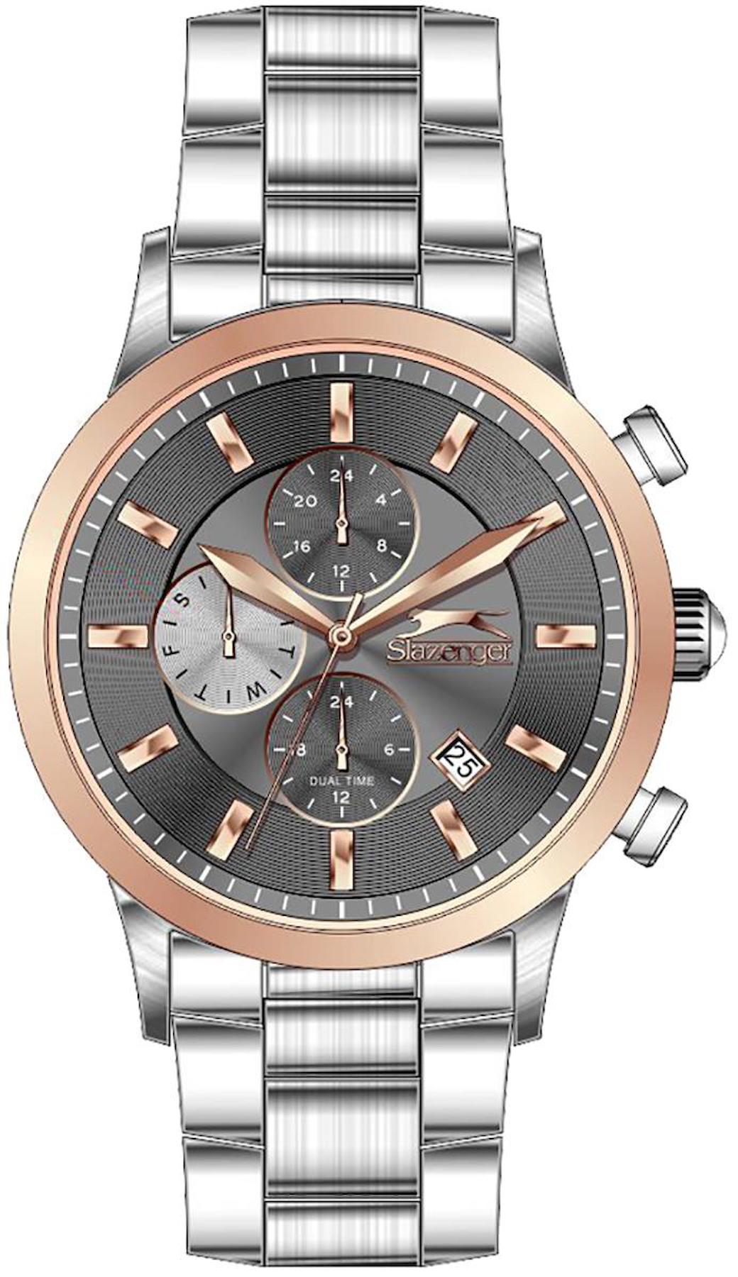 Slazenger SL.09.2264.2.02 Takvimli 43 mm Çelik Kordon Analog Erkek Kol Saati