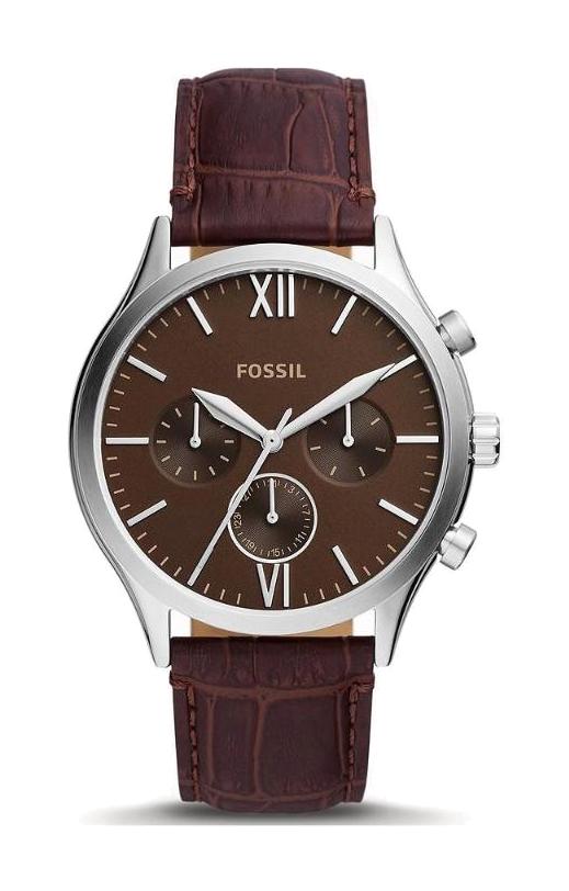 Fossil BQ2719 Takvimli 44 mm Kahverengi Deri Kordon Analog Erkek Kol Saati