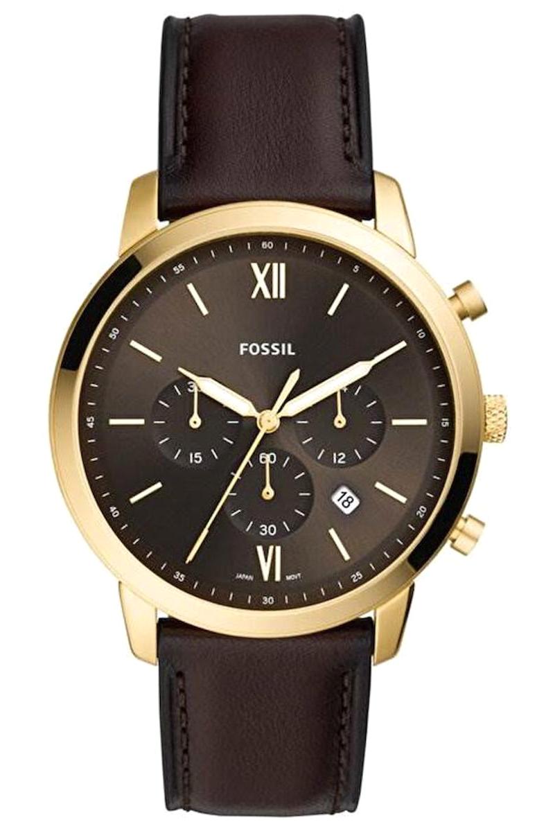 Fossil FFS5763 Takvimli 44 mm Kahverengi Deri Kordon Analog Erkek Kol Saati