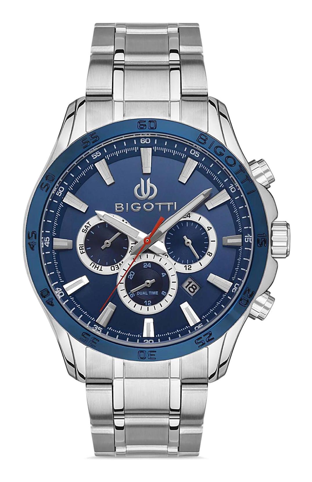 Bigotti BG.1.10457.2 Takvimli 45 mm Çelik Kordon Analog Erkek Kol Saati