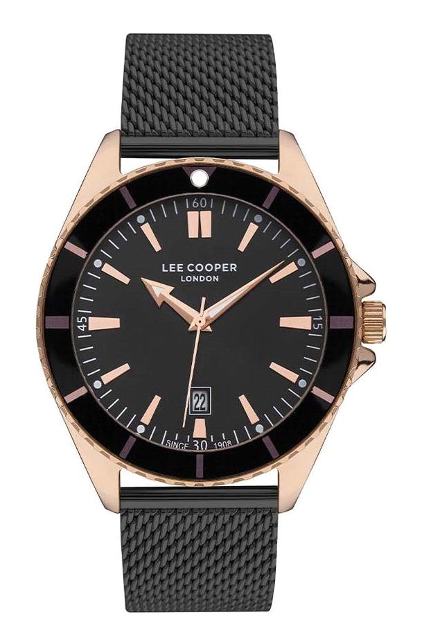 Lee Cooper LC07353.350 Takvimli 46-50 mm Siyah Çelik Kordon Analog Erkek Kol Saati