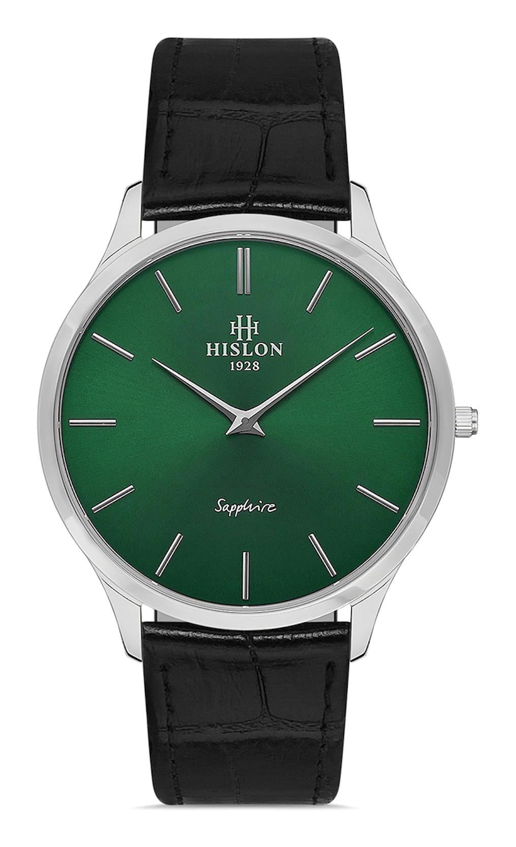 Hislon CL135S-15BS 40 mm Siyah Deri Kordon Analog Erkek Kol Saati