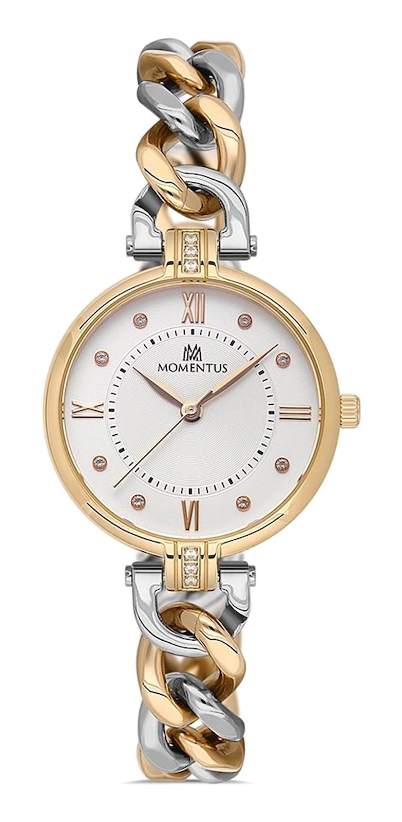 Momentus SW232T-02SG Takvimli 44 mm Altın-Çelik Kordon Analog Erkek Kol Saati