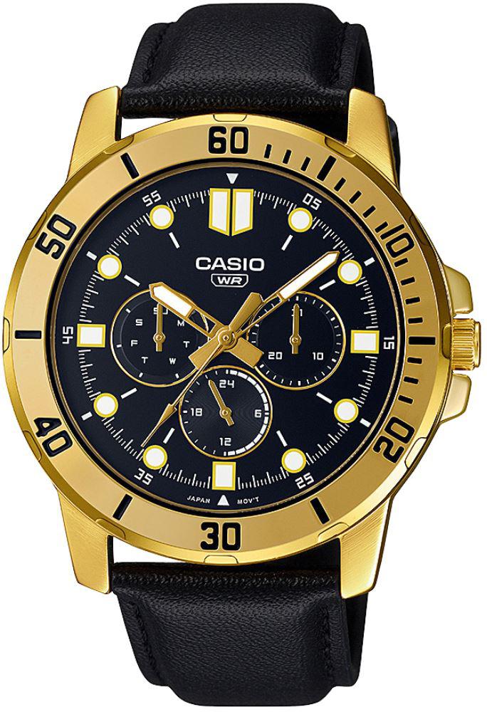 Casio MTP-VD300GL-1EUDF Takvimli Siyah Çelik Kordon Analog Kol Saati