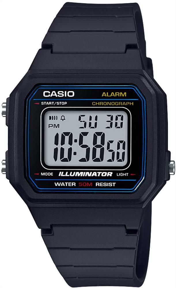Casio W-217H-1AVDF Takvimli Siyah Çelik Kordon Dijital Kol Saati