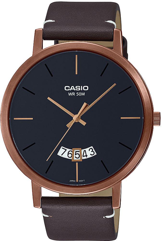 Casio MTP-B100RL-1E Takvimli 43 mm Kahverengi Deri Kordon Analog Kol Saati