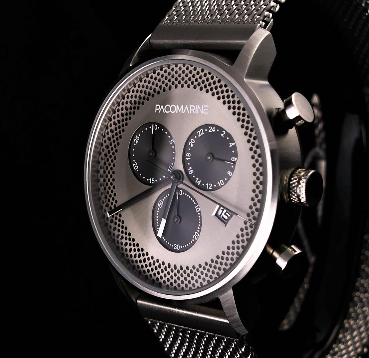 Pacomarine PM.88004.05 Takvimli 44 mm Çelik Kordon Analog Kol Saati