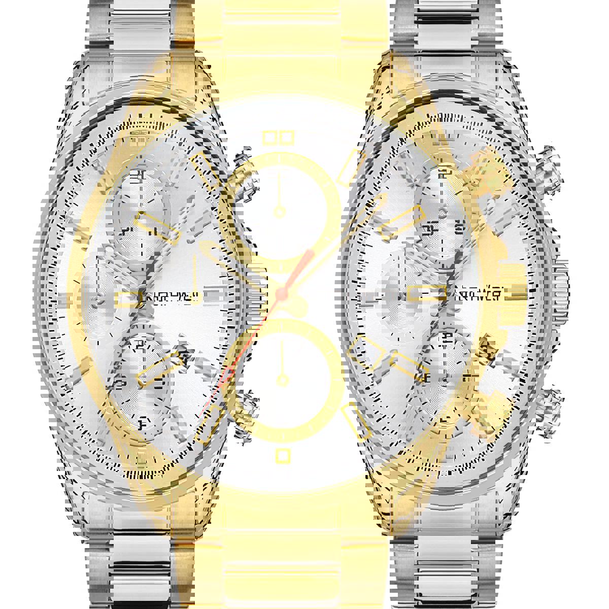Northwest NW-2108-E Takvimli 41 mm Altın Çelik Kordon Analog Kol Saati
