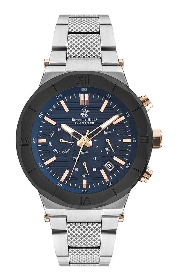 Beverly Hills Polo Club BP3217 Takvimli 46 mm Çelik Kordon Analog Erkek Kol Saati