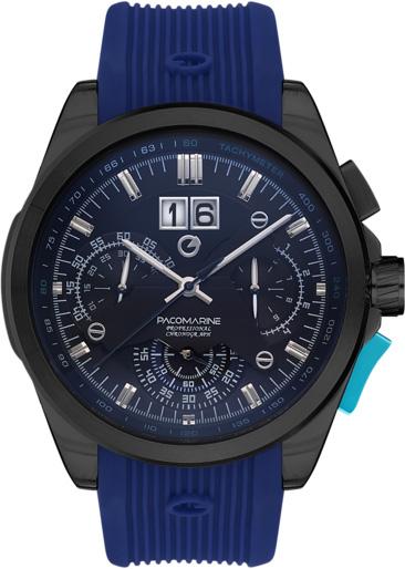 Pacomarine PM.51011.20 Takvimli 44 mm Lacivert Silikon Kordon Analog Kol Saati