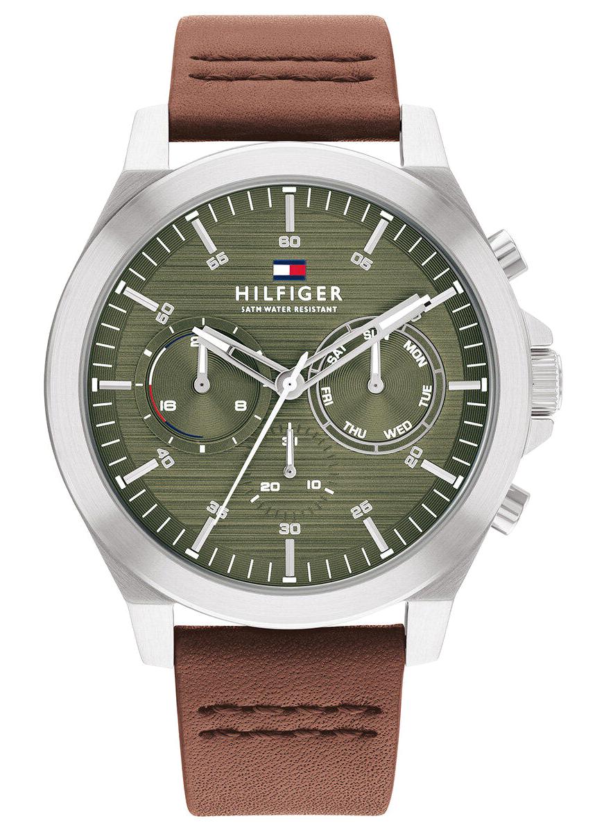Tommy Hilfiger TH1710522 Takvimli 43 mm Kahverengi Deri Kordon Analog Erkek Kol Saati