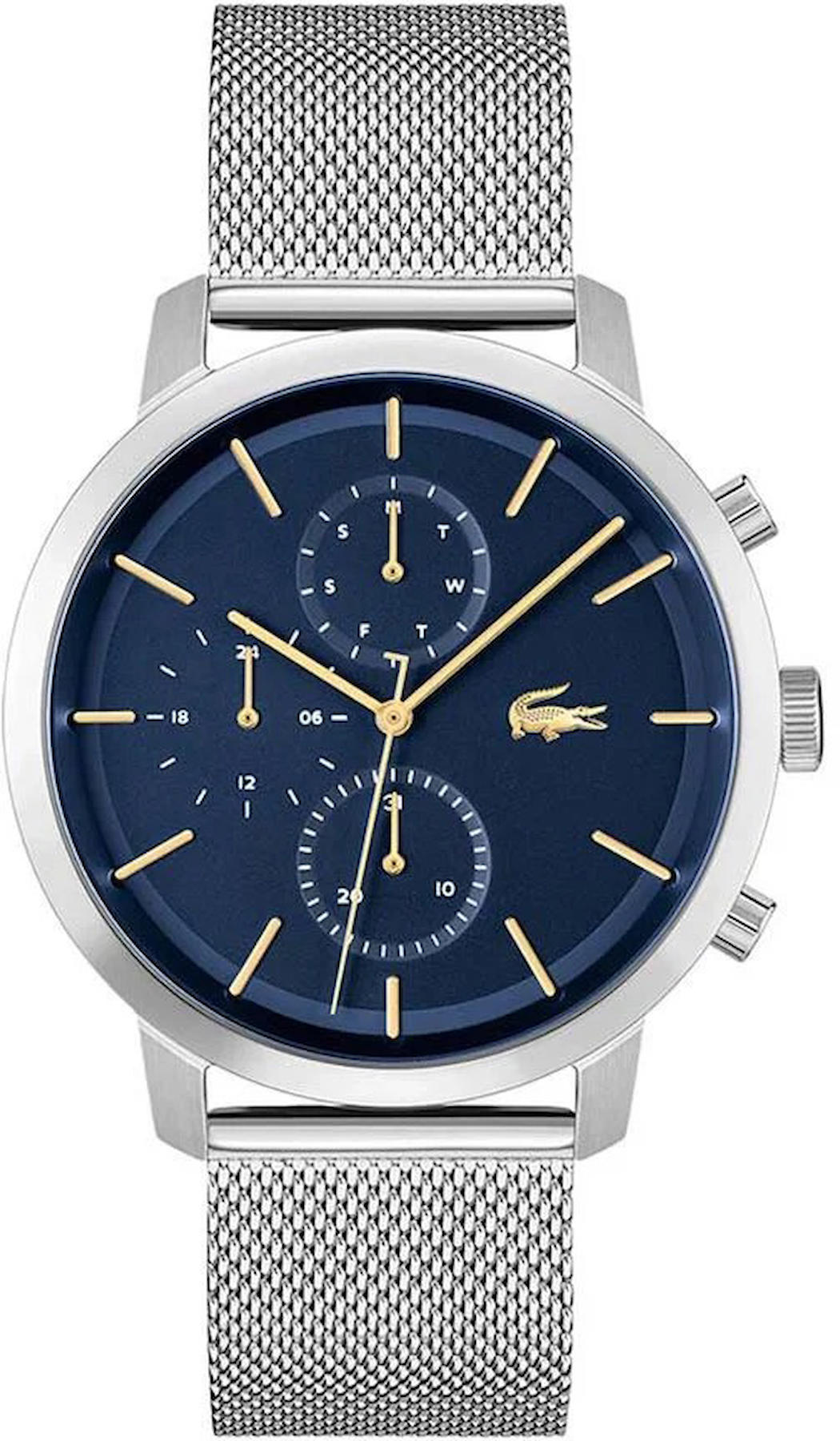 Lacoste LAC2011256 Takvimli 44 mm Çelik Kordon Analog Erkek Kol Saati