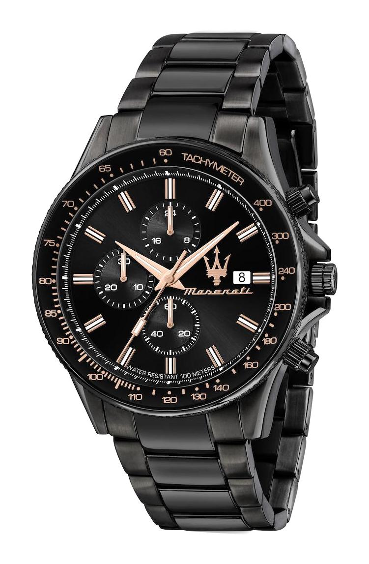 Maserati R8873640011 Takvimli 44 mm Siyah Çelik Kordon Analog Erkek Kol Saati