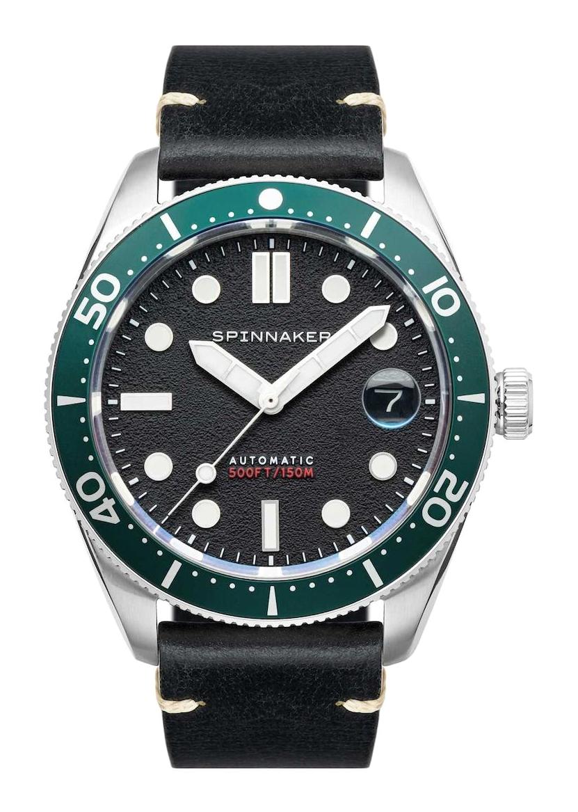 Spinnaker SP-5100-02 Takvimli 44 mm Siyah Deri Kordon Analog Erkek Kol Saati